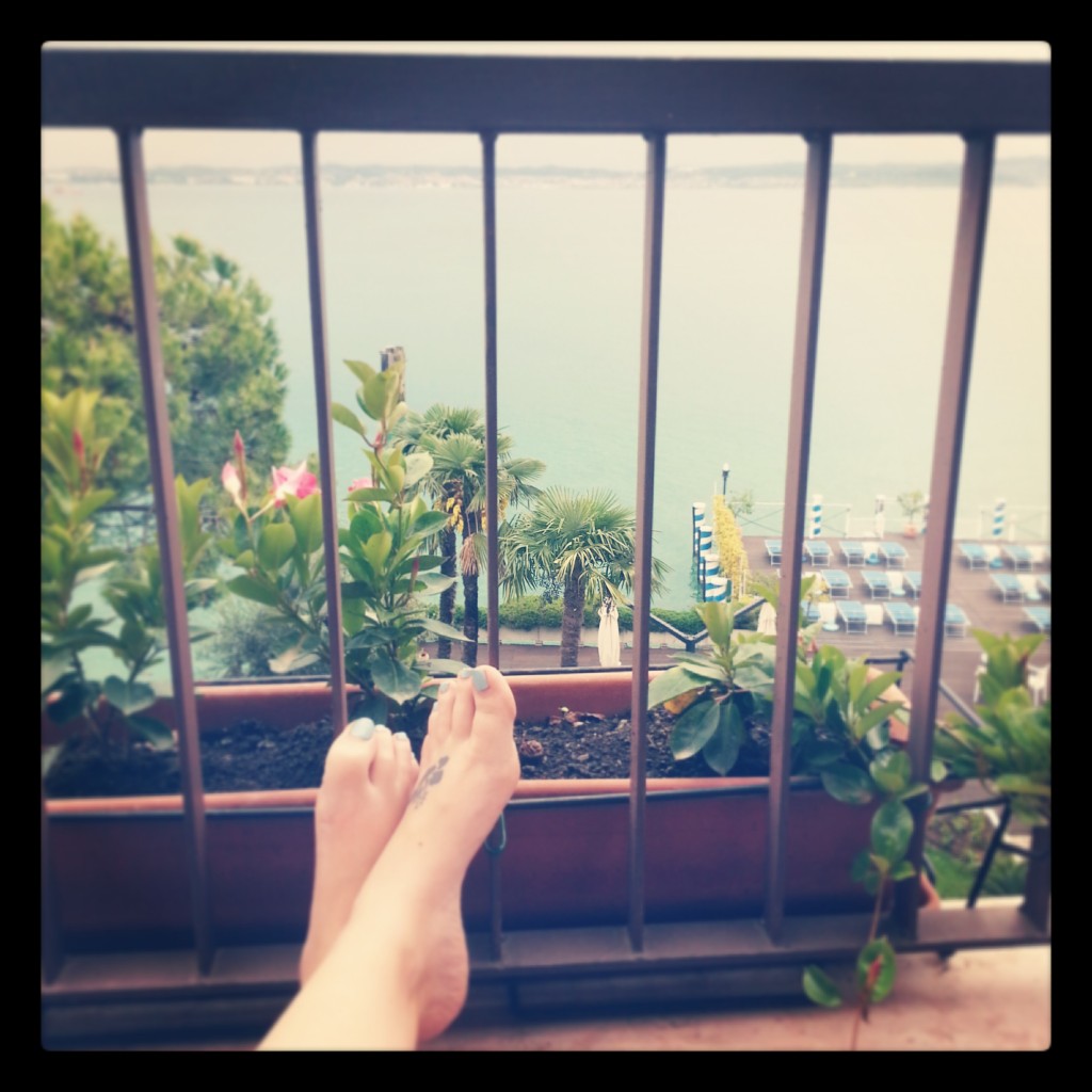 Relaxing on our balcony