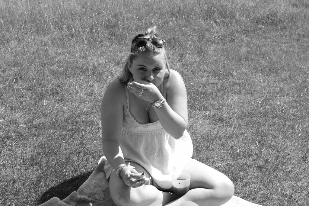 Sister-in-law enjoying picnic