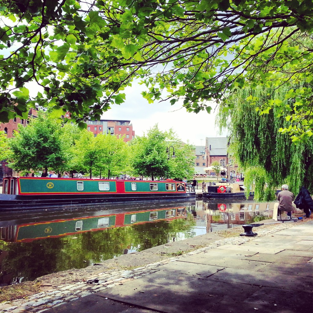 green canal boat castlefield manchester