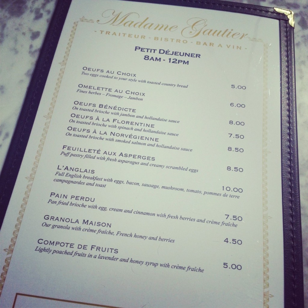 breakfast menu madame gautier kensal rise