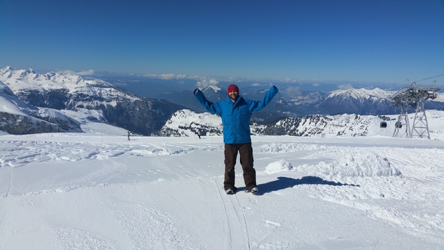 skiing in flaine part 2 hubby on top of slopes hollygoeslightly