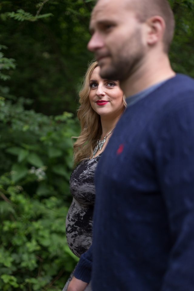 maternity photoshoot in the woods profile shot hollygoeslightly