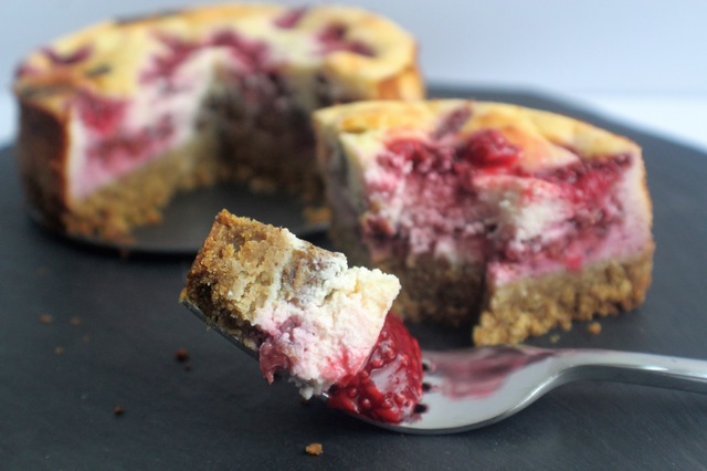 Pregnancy Cravings – Baked PB & J Cheesecake by SpamellaB