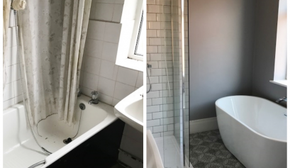family bathroom before and after