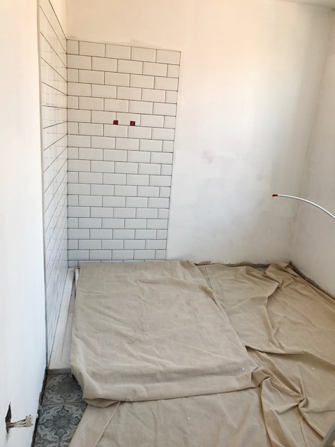 family bathroom before and after shower cubicle