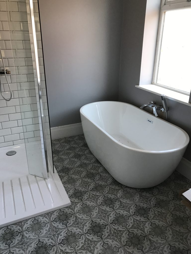 renovating bathroom