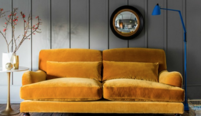 i have this thing for ochre roseandgrey velvet couch