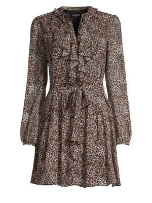 tilly leopard ruffle dress