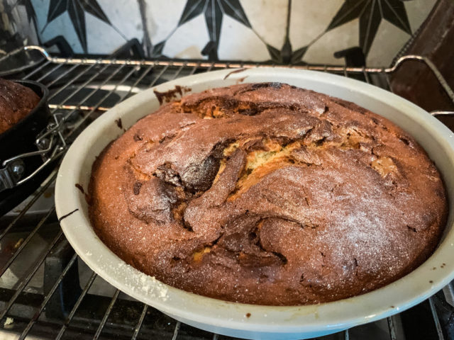 banana nutella and biscoff cake baked