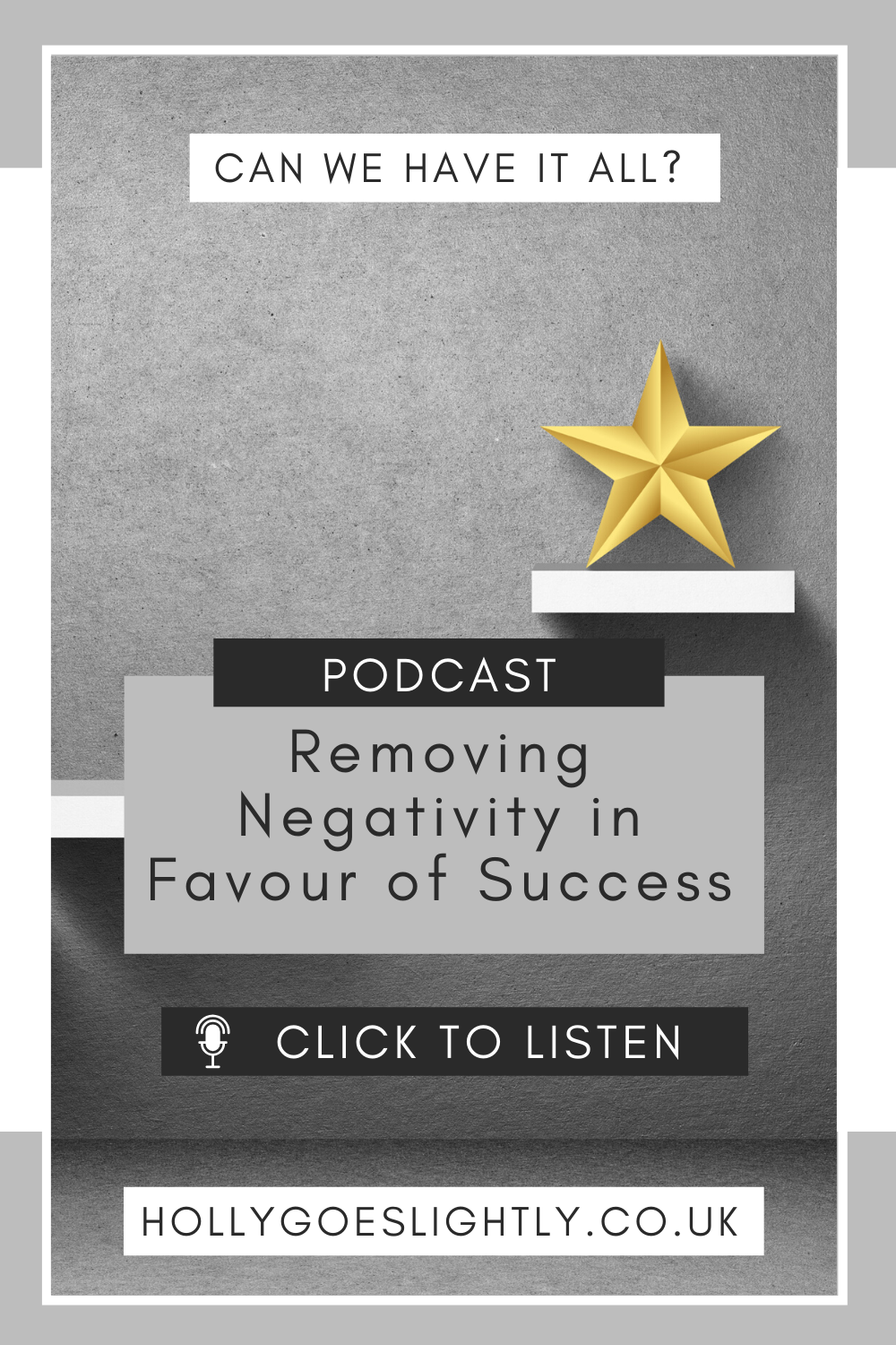 removing negativity in favour of success pin